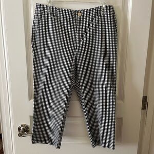 Ralph Lauren Black and White Checkered Pants Cropped Size 8